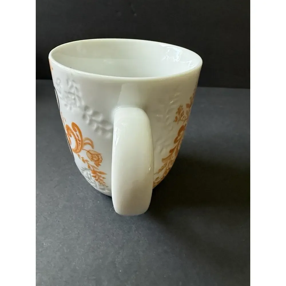 Pier One Ava Ceramic Mug Embossed Initial Letter (S) Porcelain Coffee Tea